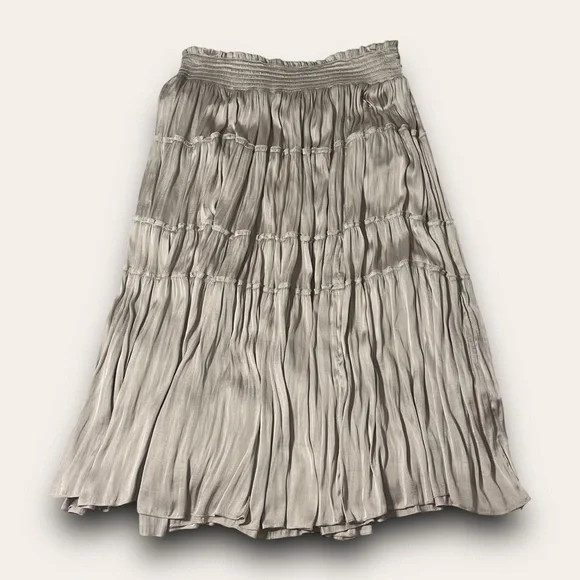 NWT John Mark Metallic Satin Tiered Maxi Skirt Size XL Whimsygoth Fairycore - Picture 1 of 6